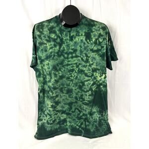 Vintage Green Retro Tie Dyed T-Shirt XL Hanes Classic 1980's 90's Short Sleeve